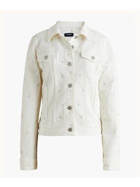 NWT J. Crew Embroidered Classic Denim Jacket - Size: XXS